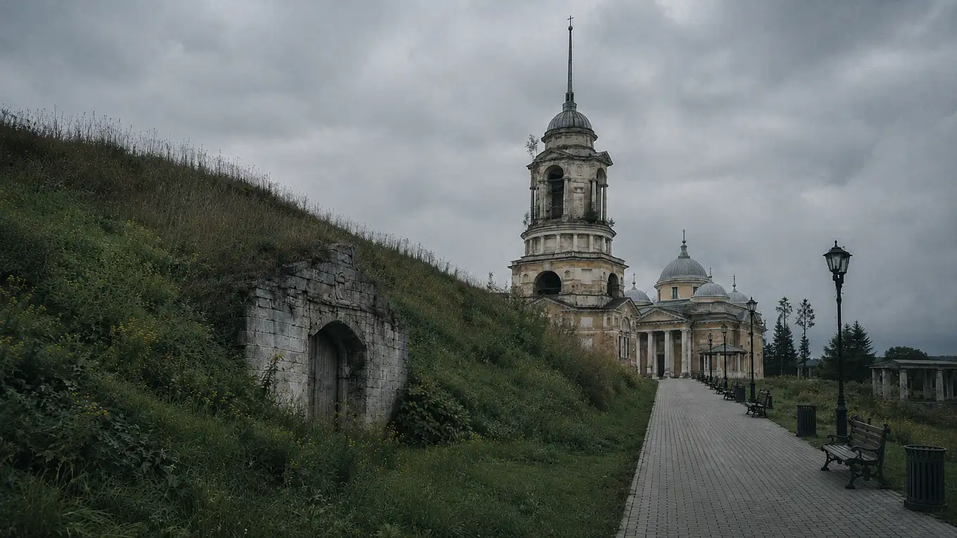 Белокаменные постройки в Старице