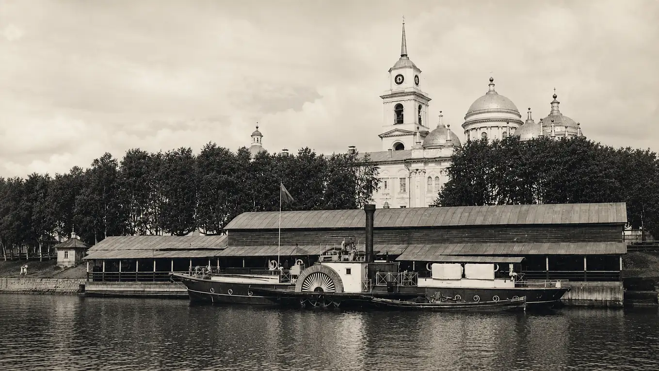 Архивная фотография Нило-Столобенской пустыни в XX веке